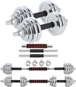 Sztangi - HMS Sztangielki-sztanga w walizce chrom  2 x 15 kg STC30 - HMS 1009591 - miniaturka - grafika 1