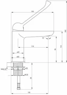 Deante Bateria umywalkowa Alpinia Vital stojąca BGA_021C - Baterie umywalkowe - miniaturka - grafika 3