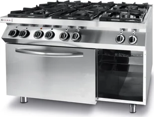 Hendi Kuchnia 6-palnikowa z piekarnikiem elektrycznym GN 1/1 | , Kitchen Line HEN - Piece, kotły  i płyty grzejne gastronomiczne - miniaturka - grafika 2