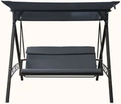 Huśtawki - Rojaplast huśtawka ogrodowa RATTAN szara - miniaturka - grafika 1