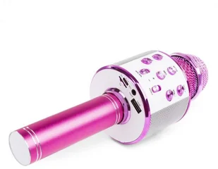 MAX MAX KM01, mikrofon karaoke typu 2 w 1, głośnik, odtwarzacz multimediów, różowy SKY-130.133 - Inne akcesoria audio-wideo - miniaturka - grafika 5