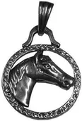 Akcesoria jeździeckie - Na koń Wisiorek - głowa konia w kole - miniaturka - grafika 1