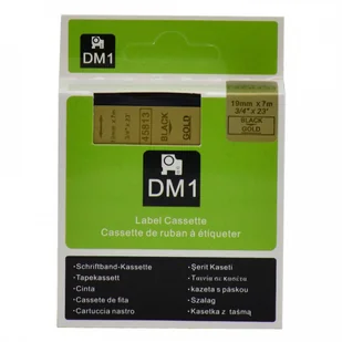 Dymo Taśma zamiennik 45813, 19mm x 7m, czarny druk / złoty podkład - Papier do drukarek Dymo Taśma zamiennik 45813, 19mm x 7m, czarny druk / złoty podkład - Papier do drukarek - miniaturka - grafika 1