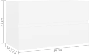 vidaXL Szafka pod umywalkę, biała, 80x38,5x45 cm, płyta wiórowa vidaXL - Szafki łazienkowe - miniaturka - grafika 8