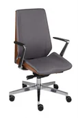 Fotele i krzesła biurowe - Grospol Moon Wood chrom fotel obrotowy - miniaturka - grafika 1