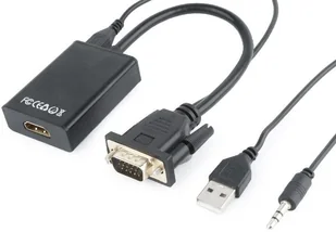Gembird Konwerter VGA do HDMI 15 cm czarny A-VGA-HDMI-01 - Złącza, przejściówki, adaptery - miniaturka - grafika 4