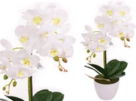 Sztuczne kwiaty - Storczyk W Doniczce Jak Żywy Sztuczny Kwiat 2 pędy - miniaturka - grafika 1