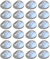 Lampy ogrodowe - vidaXL Solarne lampy ścienne LED do ogrodu, 24 szt., okrągłe, srebrne - miniaturka - grafika 1