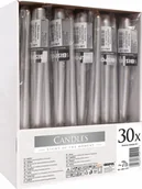 Świece - Bispol Świeca stołowa stożek 7H 24,5CM S30-1/30 SREBRNY METALIK 30szt BISPOL0012 - miniaturka - grafika 1