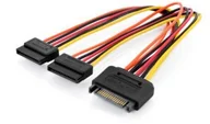 Huby USB - ASSMANN Kabel zasilający ASSMANN SATA/M 2xSATA/Ż 0,3m AK-430405-003-M - miniaturka - grafika 1