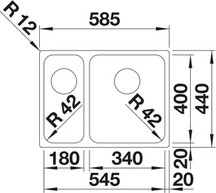 Blanco Solis 340/180-U stal szczotkowana zlewozmywak - Zlewozmywaki - miniaturka - grafika 2