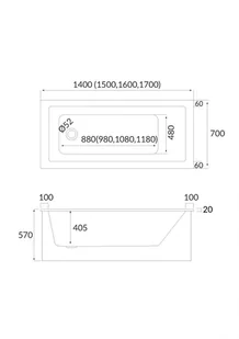 SCHEDPOL SCHEDLINE COLLECTION SCHEDPOL SCHEDLINE COLLECTION Wanna tradycyjna MAIO 160x70x40,5 cm z systemem STANDARD PLUS do zabudowy 3WST.M2P-16070 - Wanny - miniaturka - grafika 11