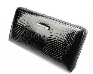 Jennifer Jones Portfel Damski Skóra Naturalna Lakierowana Duży Z Metalowym Suwakiem Piórnik - Portfele - miniaturka - grafika 3