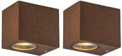 Lampy ogrodowe - QAZQA Zestaw 2 x nowoczesny kinkiet rdzawobrązowy IP44 - Baleno I - miniaturka - grafika 1