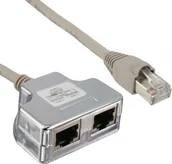Wtyczki i adaptery - InLine InLine T-Adapter ISDN Cat.5e RJ45 męski 2x RJ45 żeński 15cm 69995I - miniaturka - grafika 1