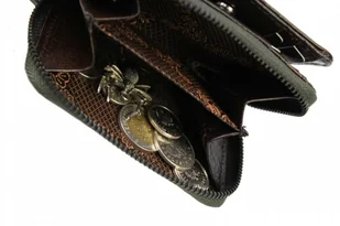 FOREVER YOUNG Portfel Skórzany Bułeczka FOREVER YOUNG Skóra Licowa Suwak 5157 - Portfele - miniaturka - grafika 12