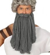 Dodatki do strojów karnawałowych - GUIRCA Duża broda z wąsami, szara, siwa BRODA/5565-G - miniaturka - grafika 1