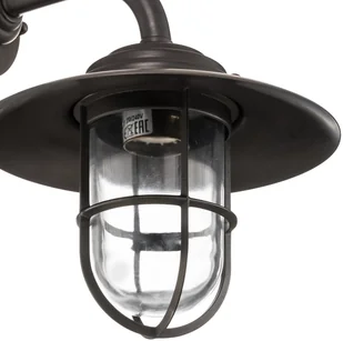 MORETTI LUCE Kinkiet zewnętrzny Chalet krata mosiądz antyk - Lampy ogrodowe - miniaturka - grafika 4