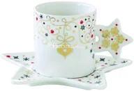 Filiżanki - Nuova R2S Easy life FILIŻANKA PORCELANOWA DO ESPRESSO ZE SPODKIEM Merry Christmas GWIAZDKA 150 ml 1321 MCHS - miniaturka - grafika 1