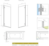 Parawany nawannowe - Radaway Carena PNJ I Parawan uchylny 67x150 cm lewy 1202101-101L - miniaturka - grafika 1