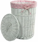 Kosze na bieliznę - DVier Kosz na pranie wiklina Biały d.39 h.54 cm 22 WRD-B - miniaturka - grafika 1