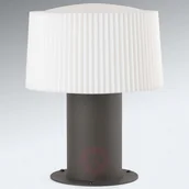 Lampy ogrodowe - Faro Lorefar Słupek oświetleniowy Muffin z białym kloszem - miniaturka - grafika 1