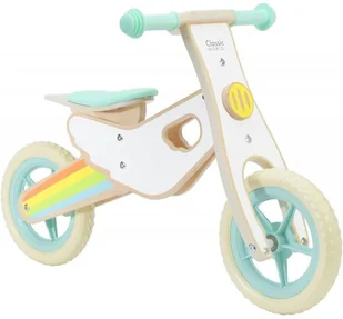 Classic World Lumarko Drewniany Rowerek Biegowy Dla Dzieci Ciche Koła Tęcza! CW60003 Lek - Rowerki biegowe - miniaturka - grafika 3