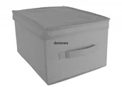 Pudła i pojemniki do przechowywania - POJEMNIK PUDEŁKO ZAMYKANE 28 x 36 x 20 cm szare - miniaturka - grafika 1