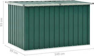 vidaXL Skrzynia ogrodowa do przechowywania, zielona, 149x99x93 cm vidaXL - Skrzynie ogrodowe - miniaturka - grafika 8