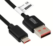 Kable USB - mumbi Black Line Kevlar kabel USB A do Micro USB B wtyczka kabel do transmisji danych Kabel do ładowania kabel do synchronizacji 1 m 25389 - miniaturka - grafika 1