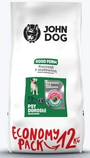 John Dog Good Form kurczak z wołowiną 12 kg - Sucha karma dla psów - miniaturka - grafika 5