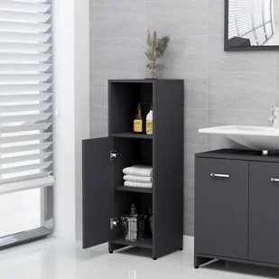 vidaXL vidaXL 3-częściowy zestaw mebli łazienkowych, szary, płyta wiórowa 8720286166109 - Meble łazienkowe - miniaturka - grafika 5