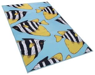 Beliani Dywan w rybki 80 x 140 cm niebieski FIZME - Dywany - miniaturka - grafika 3