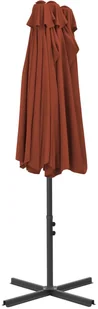vidaXL Parasol ogrodowy na słupku aluminiowym, 460 x 270 cm, terakota - Parasole ogrodowe - miniaturka - grafika 6