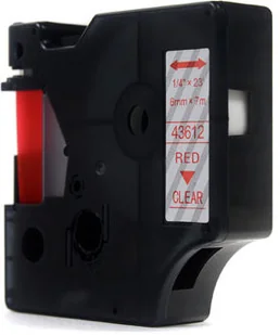 Dymo Taśma JetWorld D1 Czerwony na Przezroczystym - Papier do drukarek - miniaturka - grafika 3