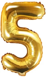GoDan Balon foliowy cyfra 5, 14", złota FG-C35Z5 - Balony i akcesoria - miniaturka - grafika 3
