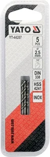 Yato WIERTŁO DO METALU HSS PREMIUM 2,5MM DO WIERCENIA W STALI INOX 5SZT YT-44207 - Wiertła - miniaturka - grafika 3