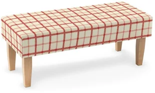 Dekoria.pl Dekoria.pl Ławka ecru tło czerwona kratka 100 × 40 × 40 cm Avinon 197-131-15 - Ławki do przedpokoju - miniaturka - grafika 2