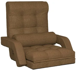 VidaXL Lumarko Składane krzesło podłogowe z funkcją spania, brązowe, tkanina 336524 VidaXL - Szezlongi - miniaturka - grafika 2