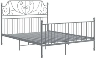 vidaXL Lumarko Rama łóżka, szara, metal i sklejka, 140 x 200 cm 324852 - Łóżka - miniaturka - grafika 2