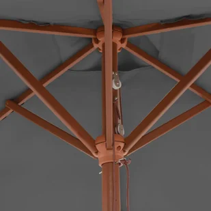vidaXL Parasol ogrodowy na drewnianym słupku, 150 x 200 cm, antracyt - Parasole ogrodowe - miniaturka - grafika 3
