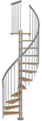 Schody strychowe - DOLLE Schody spiralne z dodatkowymi tralkami CALGARY Srebrne DOLLE - miniaturka - grafika 1
