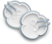 Sztućce dla dzieci - Baby Bjorn Talerzyki i Sztućce, Powder Blue, Zestaw - miniaturka - grafika 1