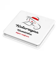 Lusterka do makijażu - Murrano Lusterko kwadratowe z grawerem super szefowa LSTR-KW-010 - miniaturka - grafika 1