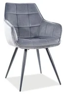 Krzesła - Signal Krzesło LILIA VELVET Szary [Wysyłka 2021-08-06] LILIAVCSZ - miniaturka - grafika 1