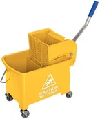 Miotły, szufle, mopy - Jantex Żółte wiadro z wyciskarką | 20L | 350x280x(H)480mm F951 - miniaturka - grafika 1