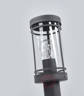 LAMPENWELT.COM Ciemnoszara lampa cokołowa Djori, stal szlachetna - Lampy ogrodowe - miniaturka - grafika 5