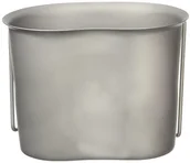 Kuchnia turystyczne i akcesoria - Mil-Tec US menażka wojskowa, w kształcie nerki, w drucianymi uchwytami, 500 ml MT-0061 - miniaturka - grafika 1