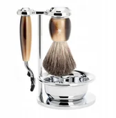 Zestawy kosmetyków męskich - Muhle Vivo zestaw do golenia maszynka Mach3 pędzel - miniaturka - grafika 1