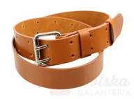 Paski - WIREX (PL) Wojskowy Pas Męski Skórzany OFICER RUBIN (PL) Skóra Licowa JASNY BRĄZ Super Wytrzymały Gładki PR2K - miniaturka - grafika 1